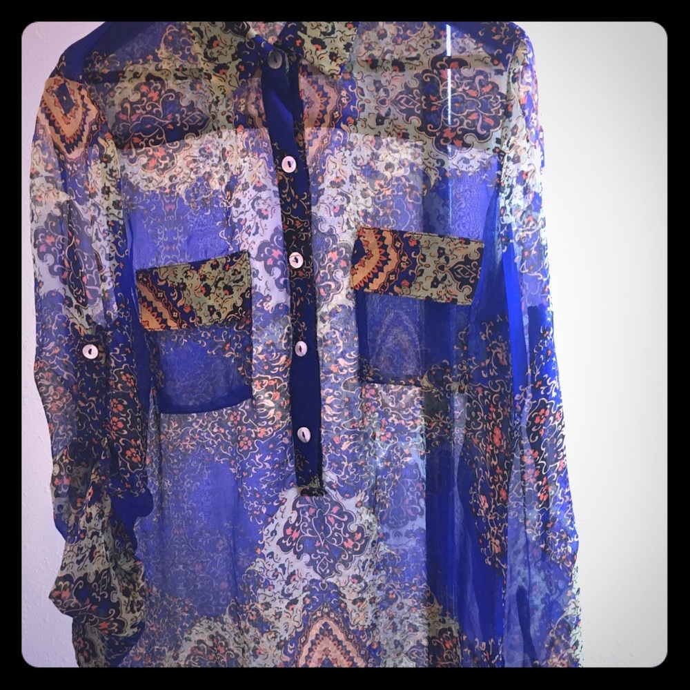 Single Los Angeles Sheer vibrant blouse Small S